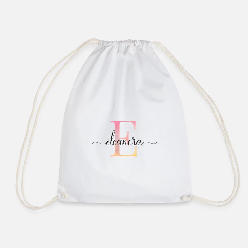 E| Monogramme | Nom | ÉléanoeaAquarelle - Sac de sport léger - blanc