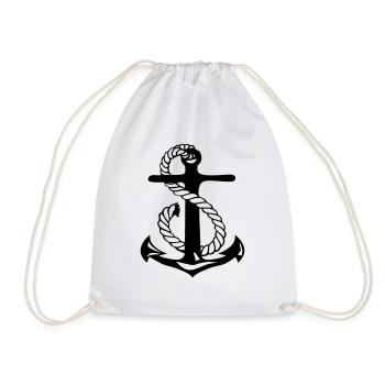 anchor skipper - Drawstring Bag - white - Front