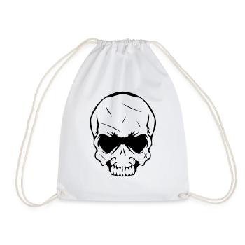 Totenkopf - Turnbeutel - Weiß - Vorne
