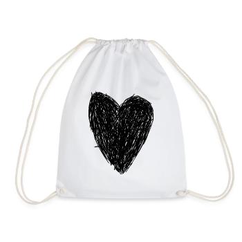 Black Heart - Sac de sport léger - blanc - Devant