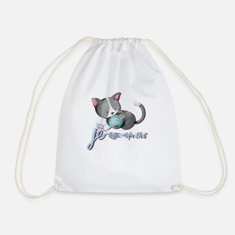 FRIEND CHAT - Drawstring Bag - white