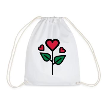 Valentinstags Rose in Herzform - Turnbeutel - Weiß - Vorne