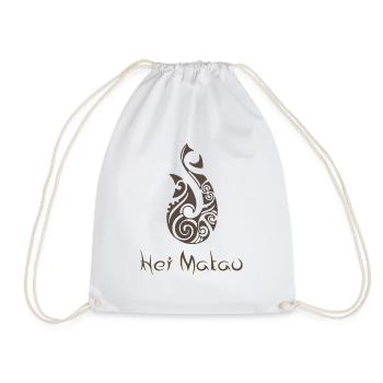 Maori Hei Matau Crochets de tatouage Idée cadeau - Sac de sport léger - blanc - Devant