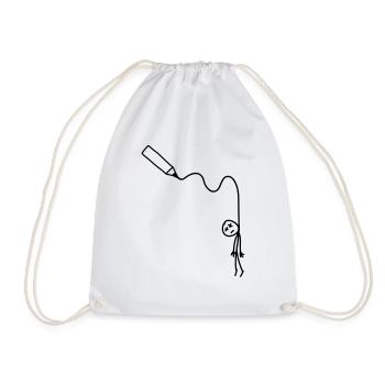 hangman_drawing - Drawstring Bag - white - Front