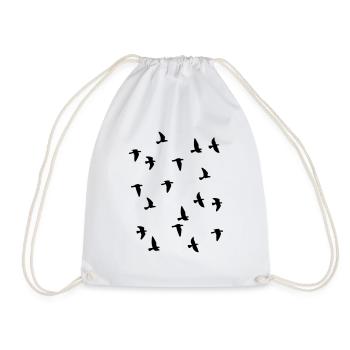 Bird Flock - Drawstring Bag - white - Front