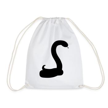 silhouette ombre serpent visage tête gecko oeuf - Sac de sport léger - blanc - Devant