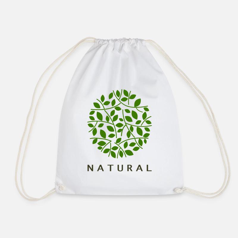 natural - Drawstring Bag - white