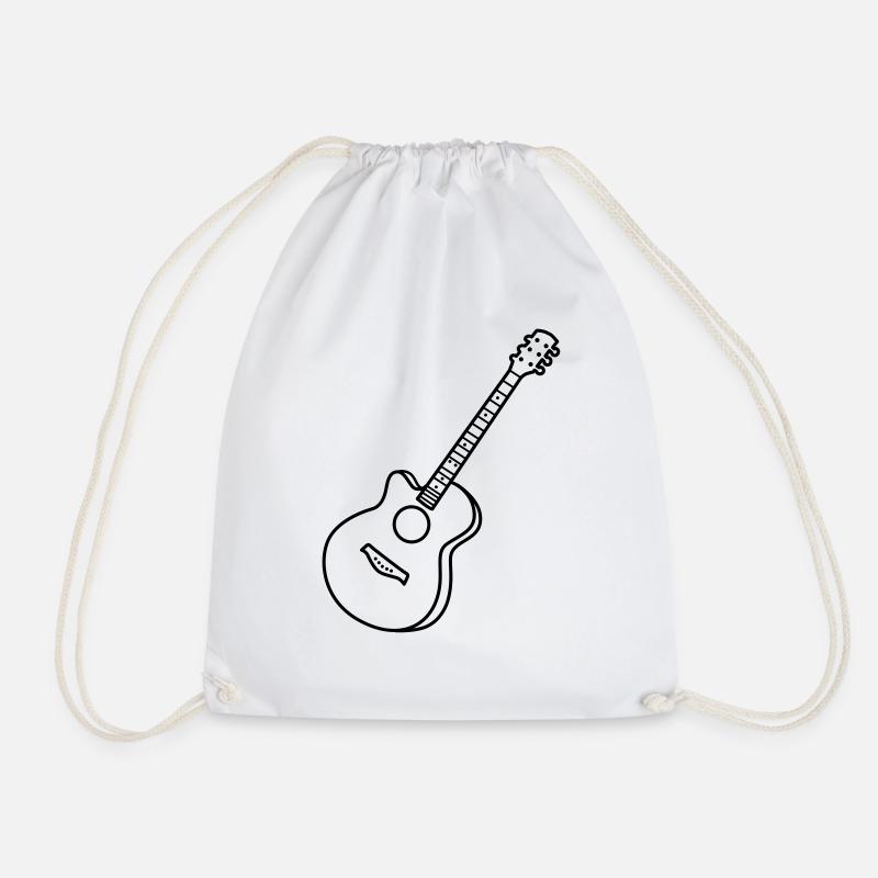 guitar - Drawstring Bag - white