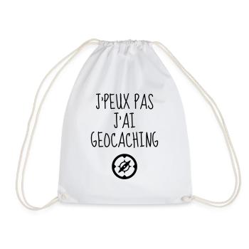 Geocaching / Geocacher / Compass / GPS - Drawstring Bag - white - Front