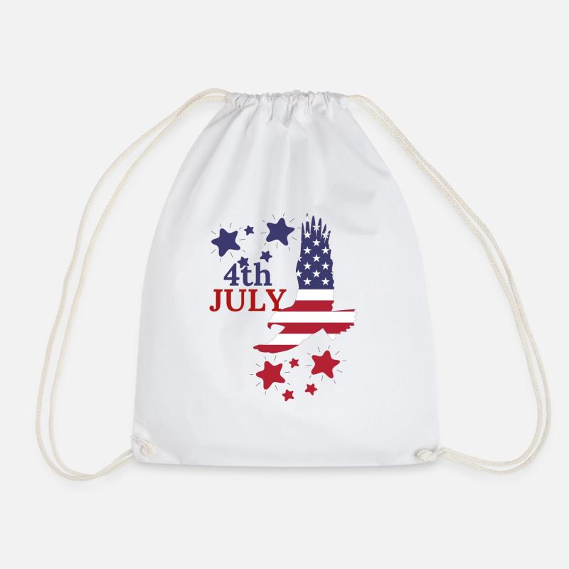 4th of JULY INDEPENDENCE DAY - Drawstring Bag - white