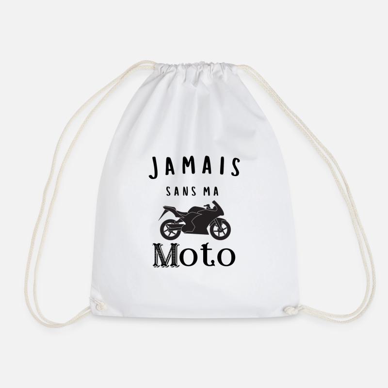Never without my gift bike - Drawstring Bag - white