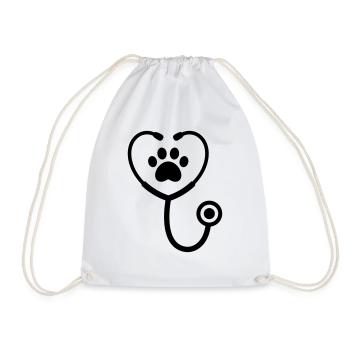 Vet paw icon - Drawstring Bag - white - Front