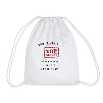 Mon travail est top secret cadeau - Sac de sport léger - blanc - Devant