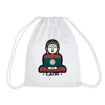Laos - Drawstring Bag - white - Front