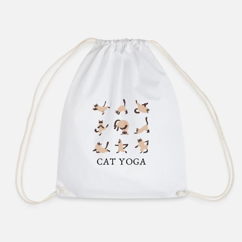cat yoga - Turnbeutel - Weiß