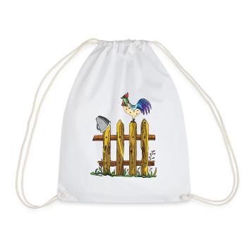 Rooster - Drawstring Bag - white - Front