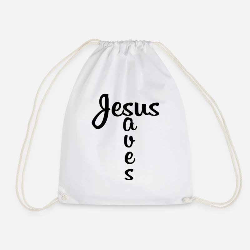 Jesus saves - Turnbeutel - Weiß
