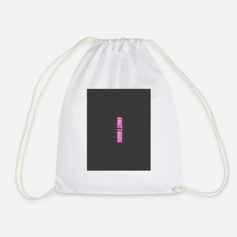 Sagittarius Motif Black Pink - Drawstring Bag - white