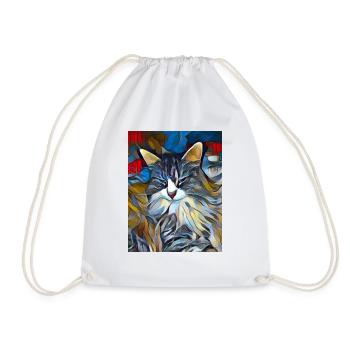 Norwegische Waldkatze Linas Design - Turnbeutel - Weiß - Vorne