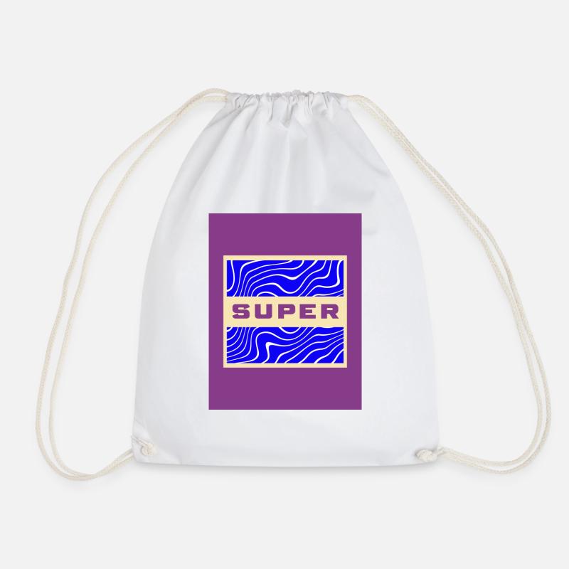 Super Schriftzug Grafik - Turnbeutel - Weiß
