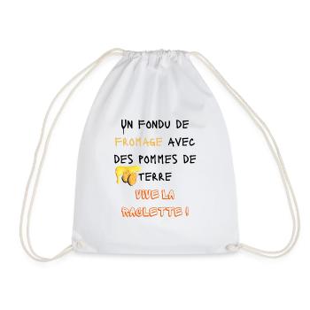 Un fondu de raclette avec des pommes de terre - Sac de sport léger - blanc - Devant