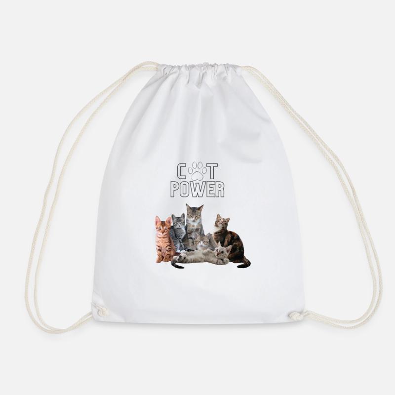 Cat Power - Drawstring Bag - white