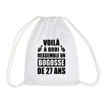 bogosse de 27 ans / humour anniversaire 27 ans - Sac de sport léger - blanc - Devant