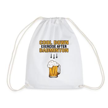 badminton badminton coach badminton badminton - Drawstring Bag - white - Front