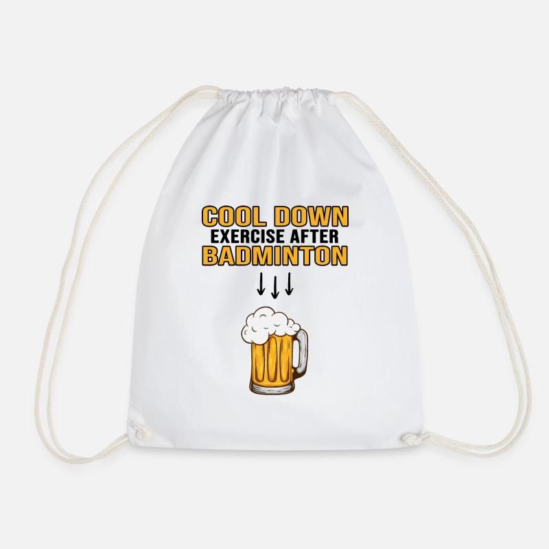 badminton badminton coach badminton badminton - Drawstring Bag - white
