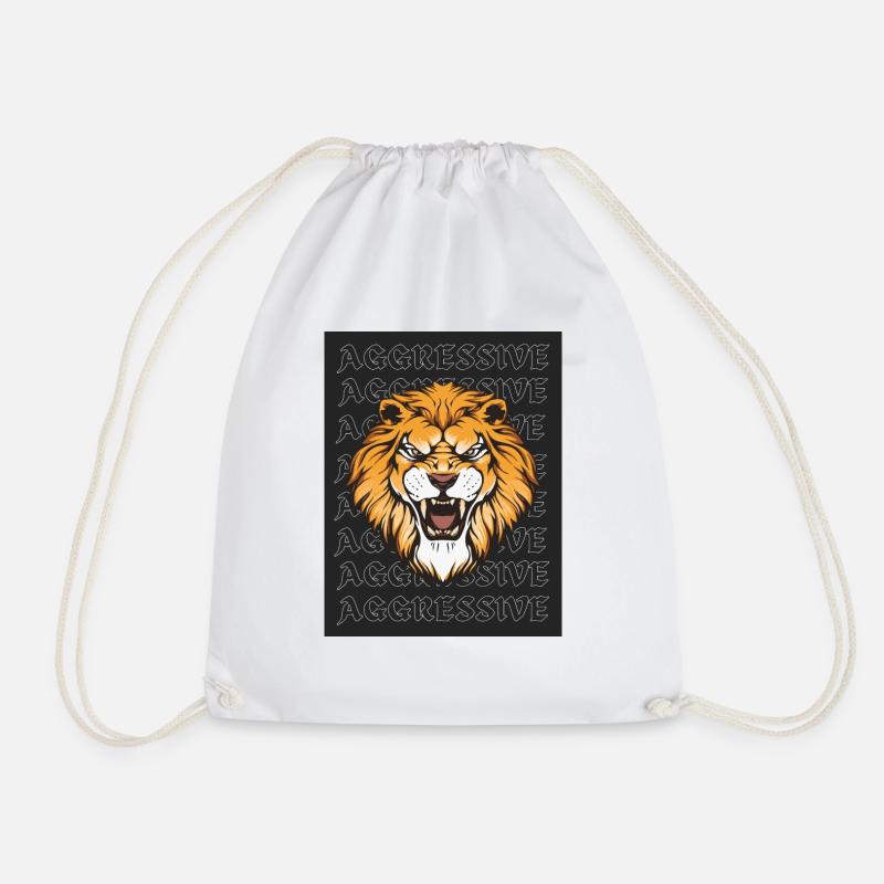 Aggressive Lion - Turnbeutel - Weiß