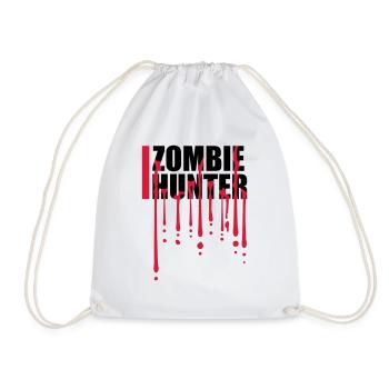 zombie hunter Halloween Quote - Drawstring Bag - white - Front