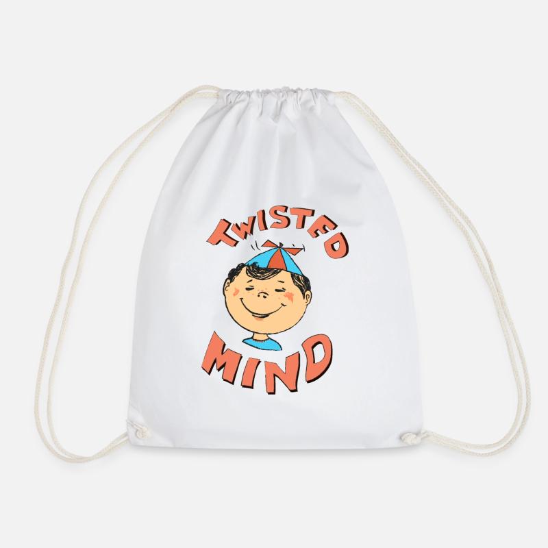 twisted mind - Drawstring Bag - white