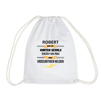 Robert unter harte Schale eines Großartigen Helden - Turnbeutel - Weiß - Vorne