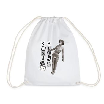 Sexism sucks - Drawstring Bag - white - Front