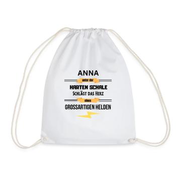 Anna unter harte Schale eines Großartigen Helden - Turnbeutel - Weiß - Vorne
