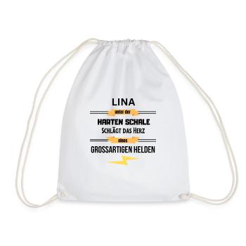Lina unter harte Schale eines Großartigen Helden - Turnbeutel - Weiß - Vorne