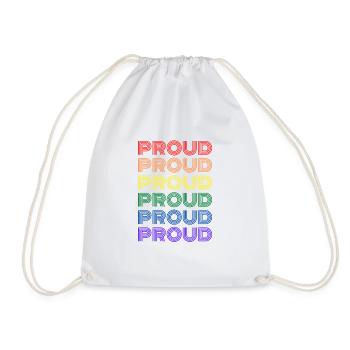 Proud - Drawstring Bag - white - Front