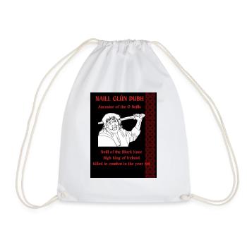 NAILL GLÚN DUBH, ANCESTOR OF THE O NEILLS - Drawstring Bag - white - Front