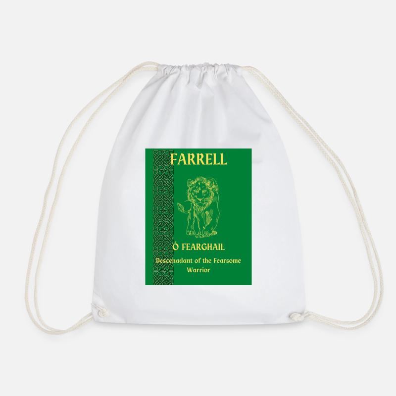 FARRELL SURNAME - Drawstring Bag - white
