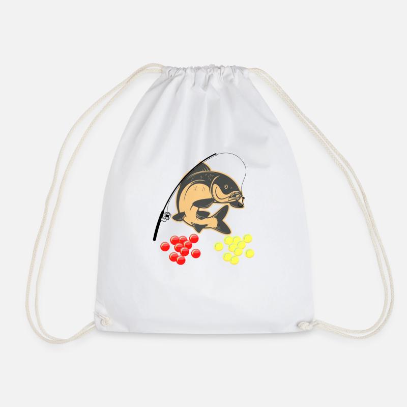 Fishing carp - Drawstring Bag - white