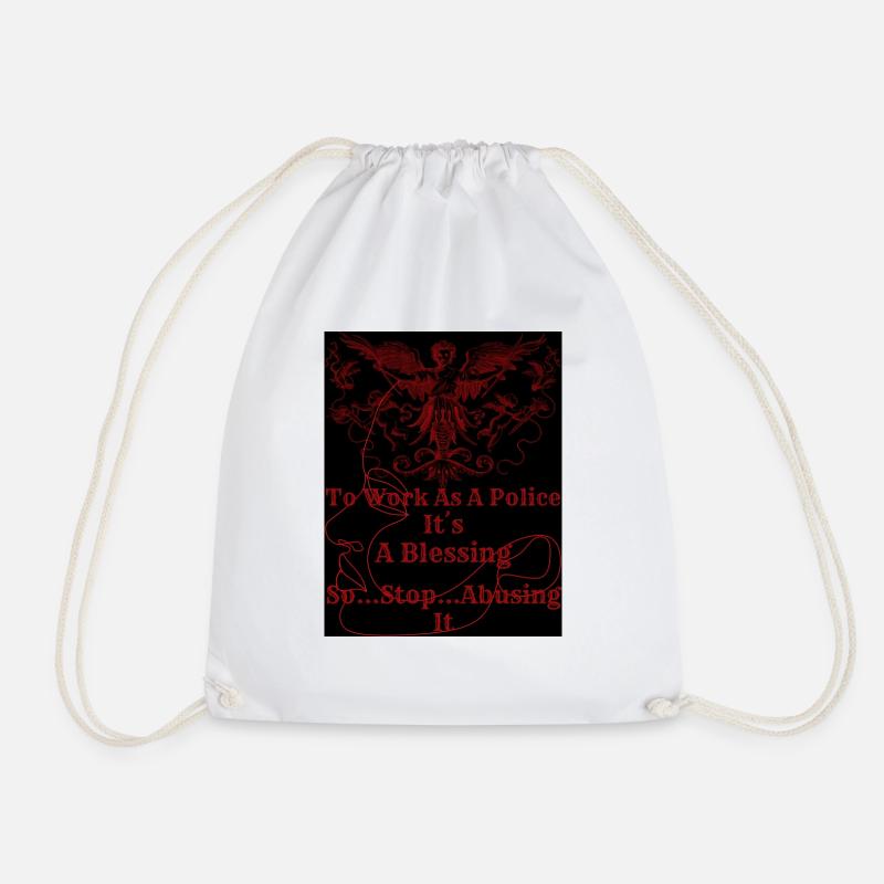 To Work As A Police - Drawstring Bag - white