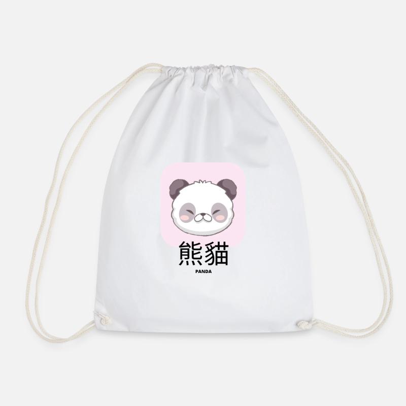 Cute Panda - Drawstring Bag - white