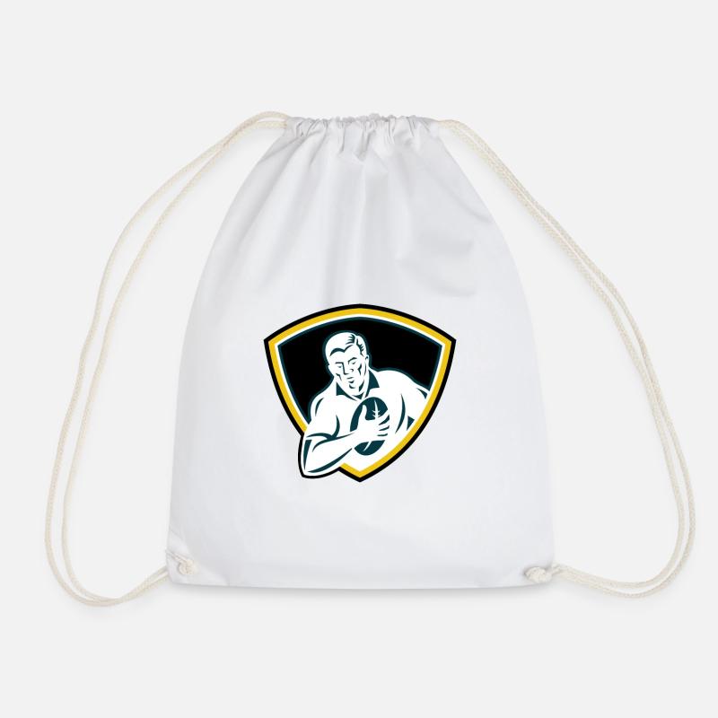 Rugby badge - Drawstring Bag - white