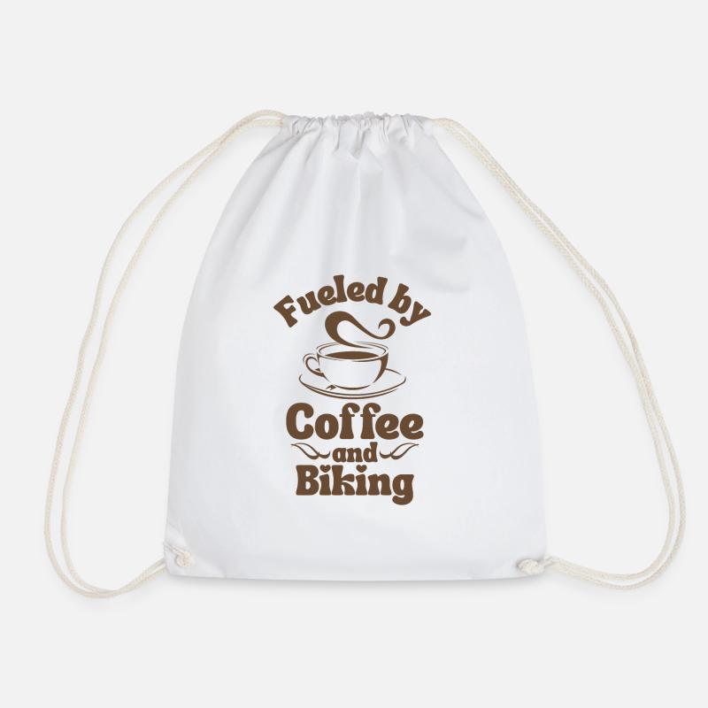 Coffee Biking lover - Drawstring Bag - white