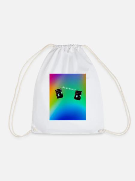 Sommer mit Regenbogenfarben - Turnbeutel - Weiß