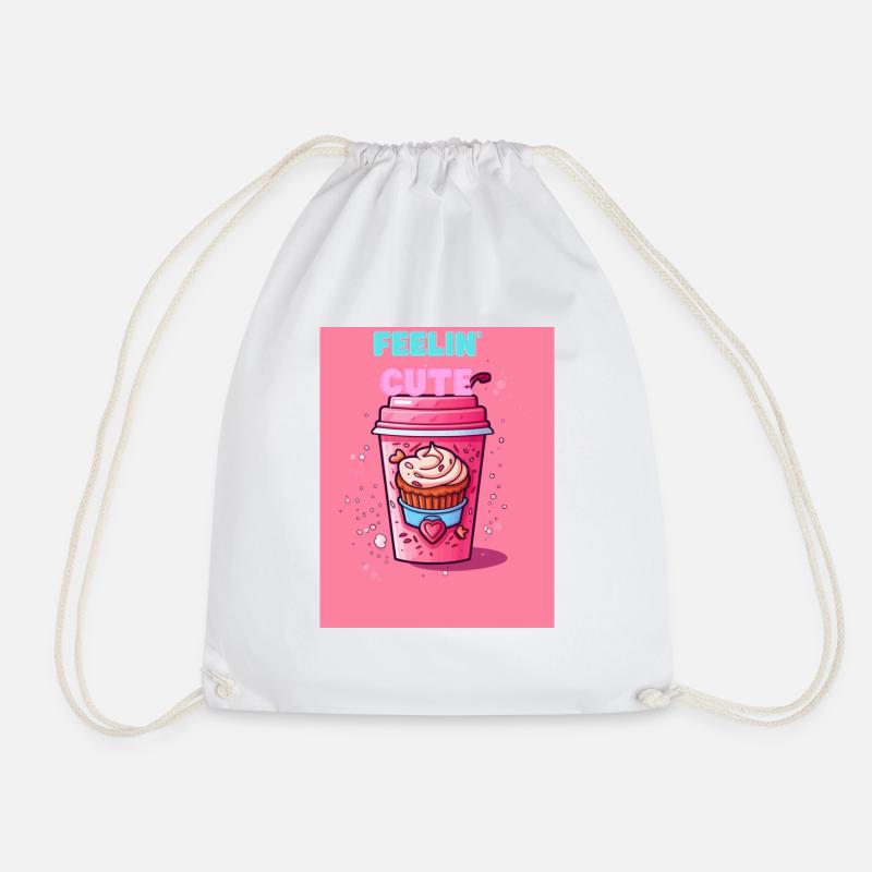 Cute - Drawstring Bag - white
