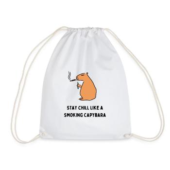Smoking capybara - Turnbeutel - Weiß - Vorne