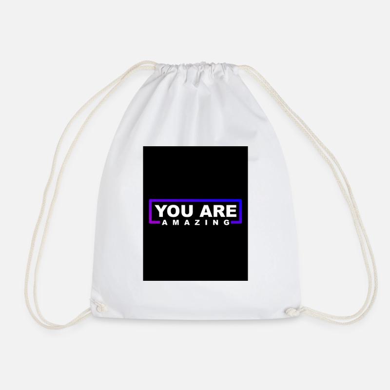 You Are Amazing - Drawstring Bag - white