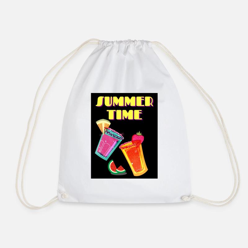Summertime - Drawstring Bag - white