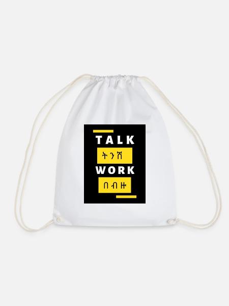 Talk ትንሽ workበ ብዙ t shirt - Turnbeutel - Weiß